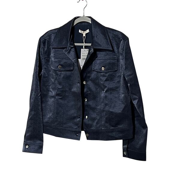 WAYF WOMENS SIZE MEDIUM CAMILLE STATEMENT JACKET NAVY SNAKE SWIFTIE NEW - Picture 4 of 14